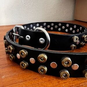 Black Studded Leather Belt